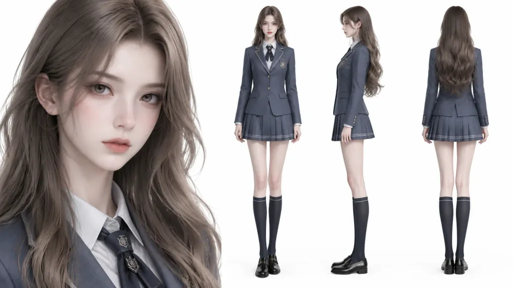 아카데미 스타일 캐릭터 턴어라운드 시트