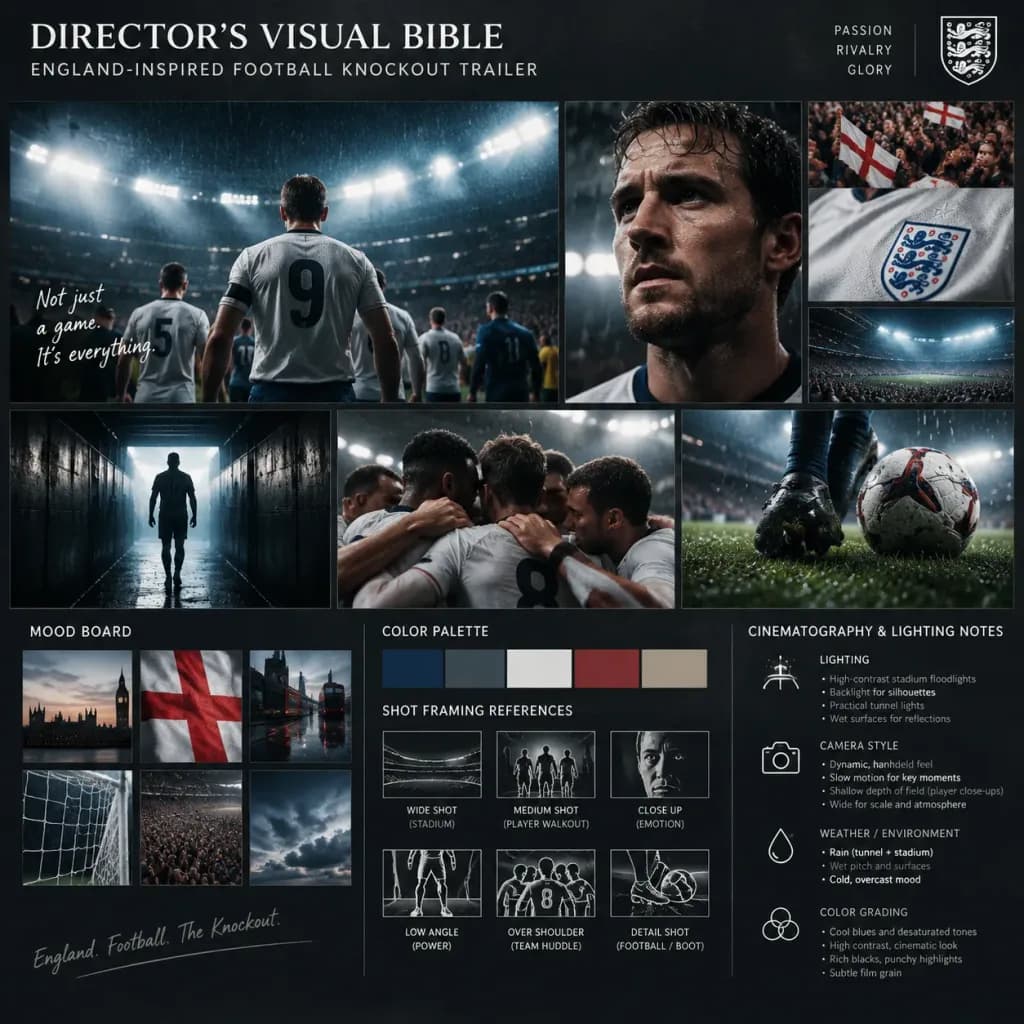 Cinematic Football Trailer Visual Bible