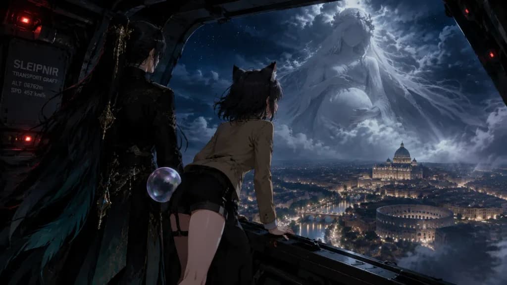 Anime Airship Bay and Ghostly Mother