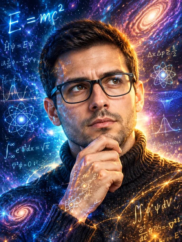 Cosmic Physics Double Exposure Portrait