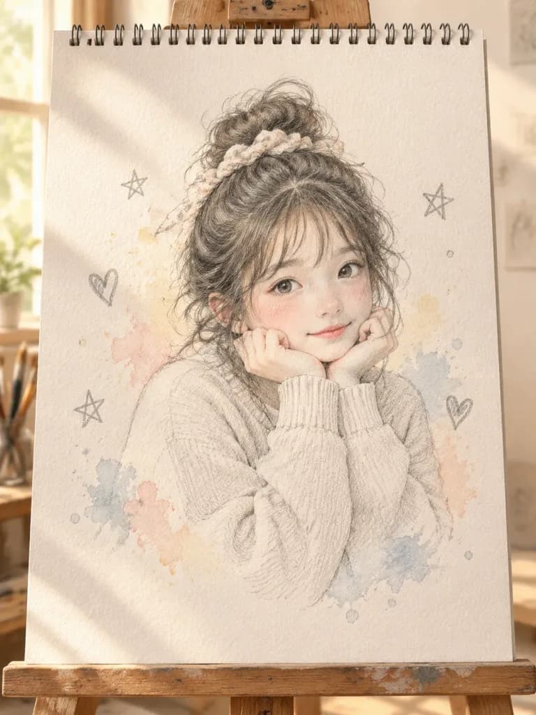 Colored Pencil Sketchbook Portrait