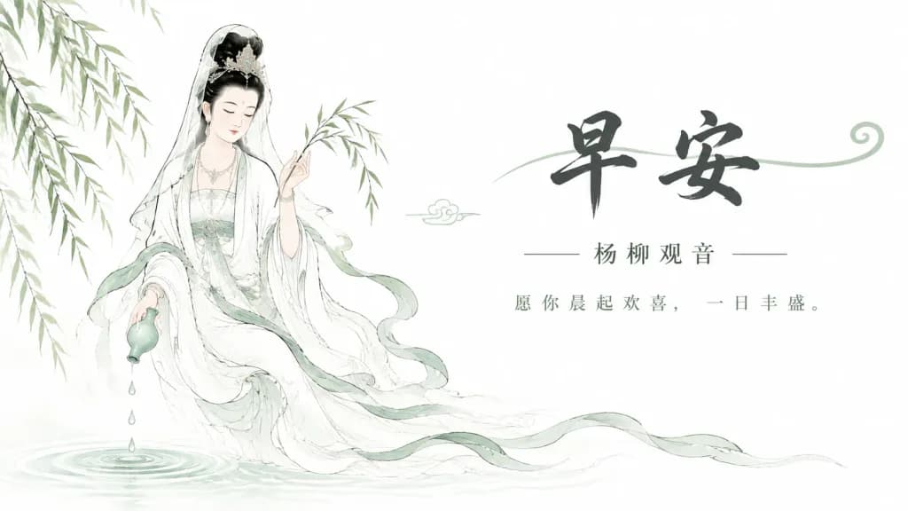 양류관음 아침 축복 일러스트