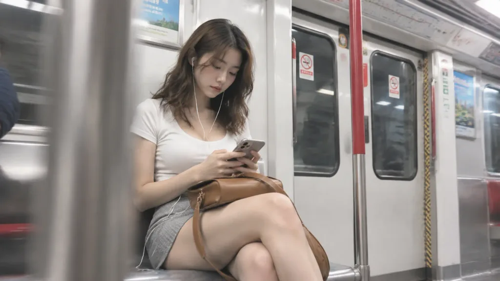 Candid Subway Snapshot of Woman