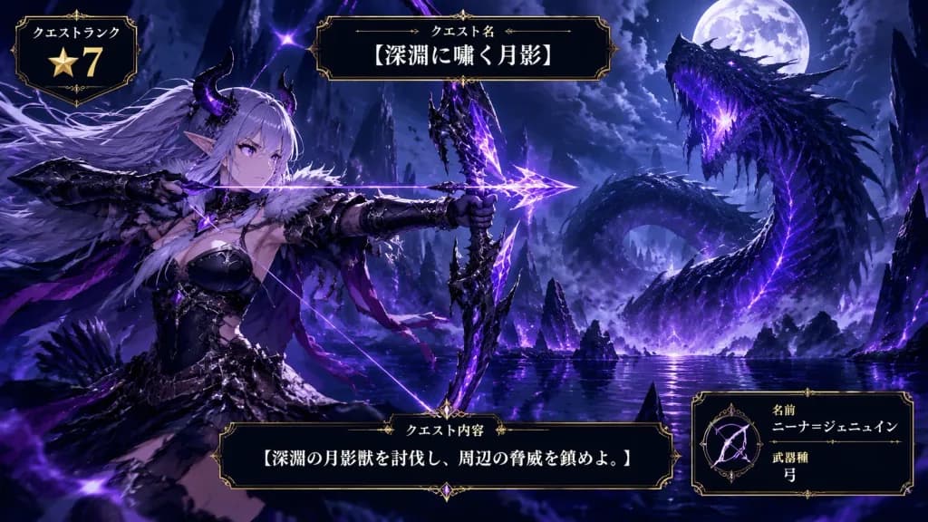 Anime Fantasy Monster Hunt Quest Screen