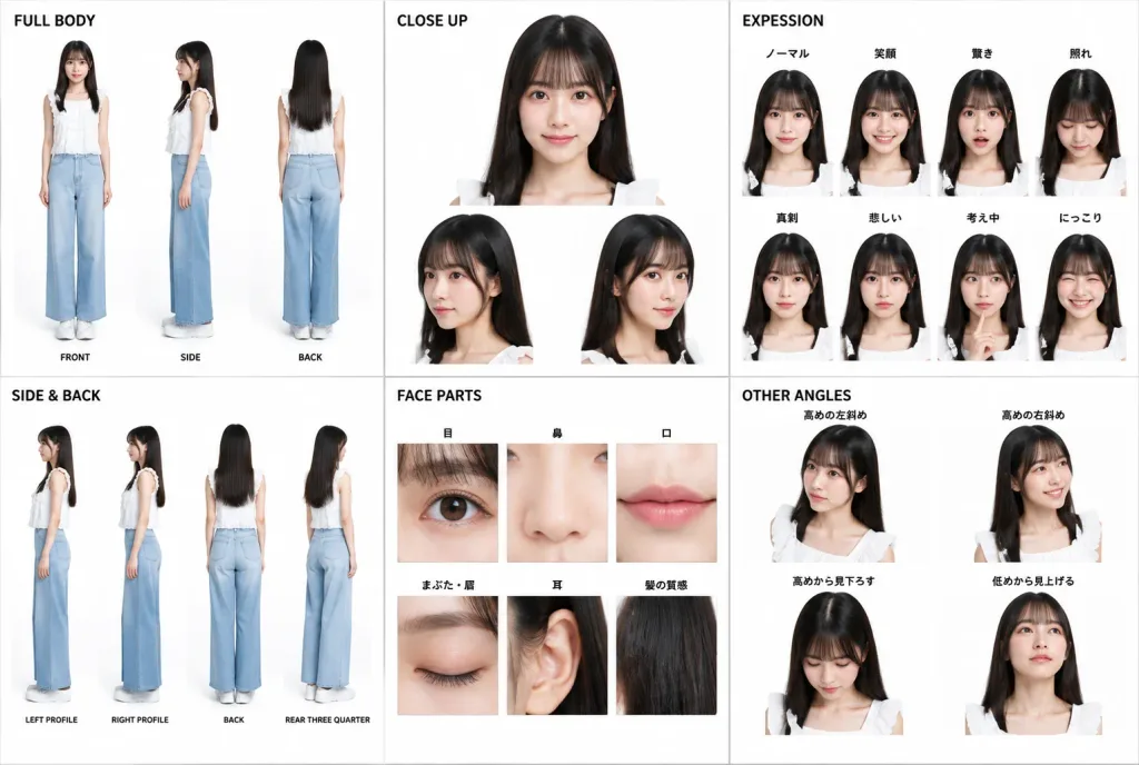 Photorealistic Model Reference Sheet