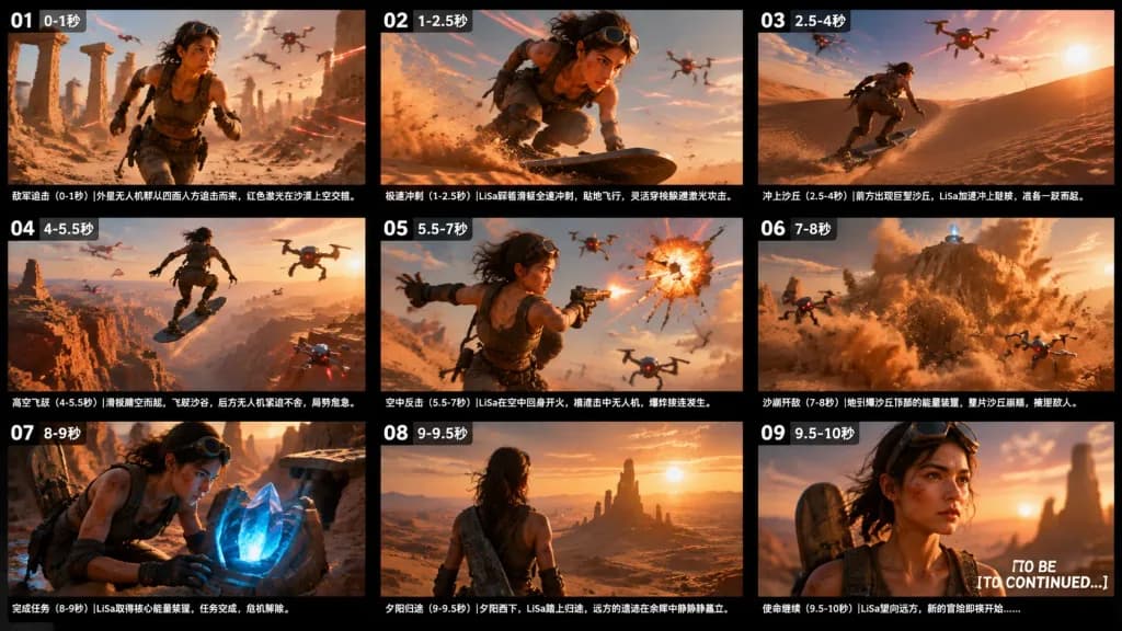 Sci-Fi Desert Sandboard Chase Storyboard