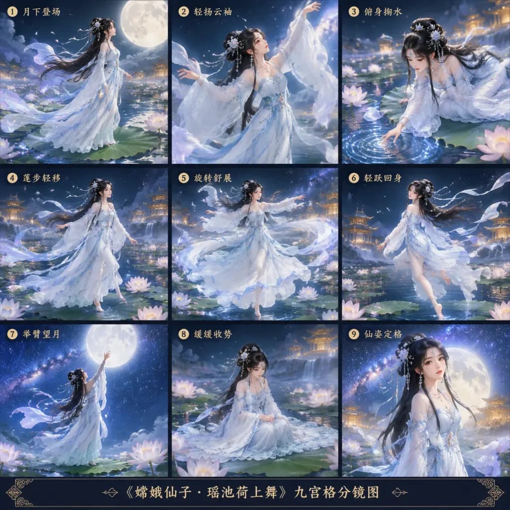 Chang'e Lotus Dance Storyboard Poster