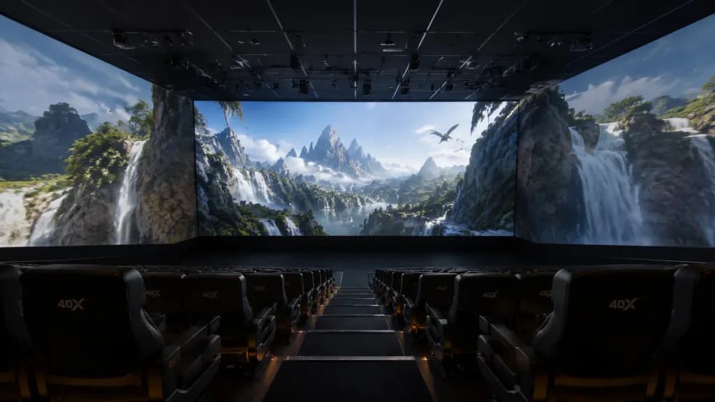 空のマルチスクリーン映画館ホール