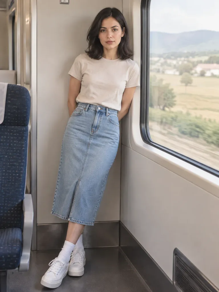 Casual Portrait in Modern Train
