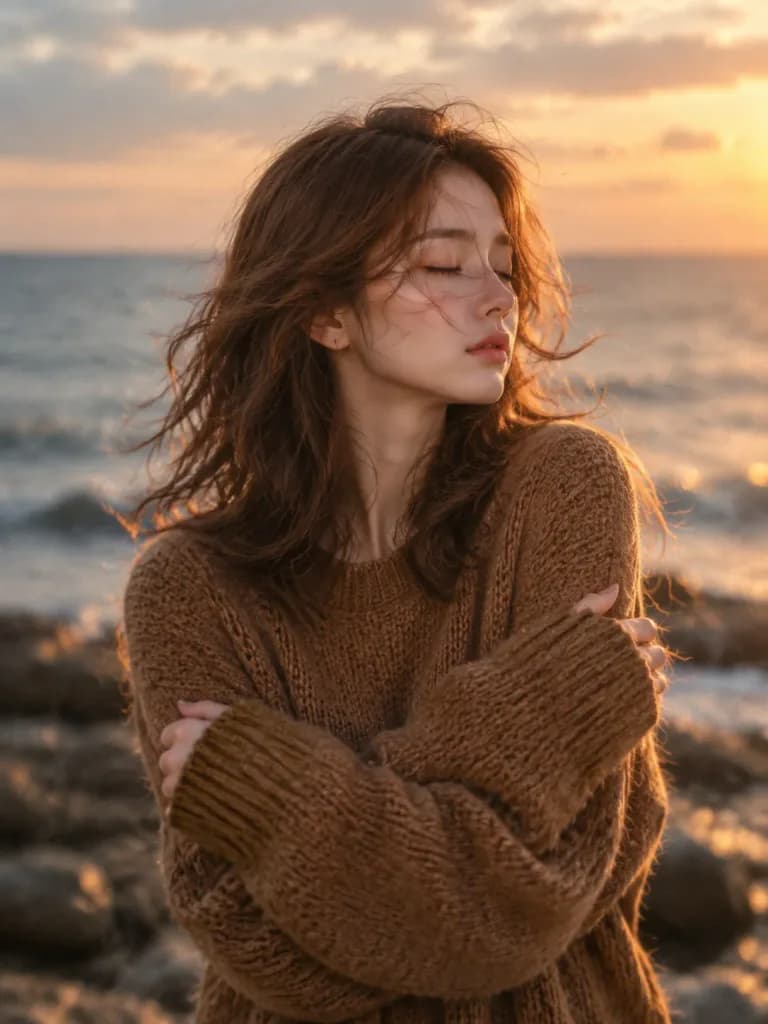Golden Hour Rocky Beach Portrait