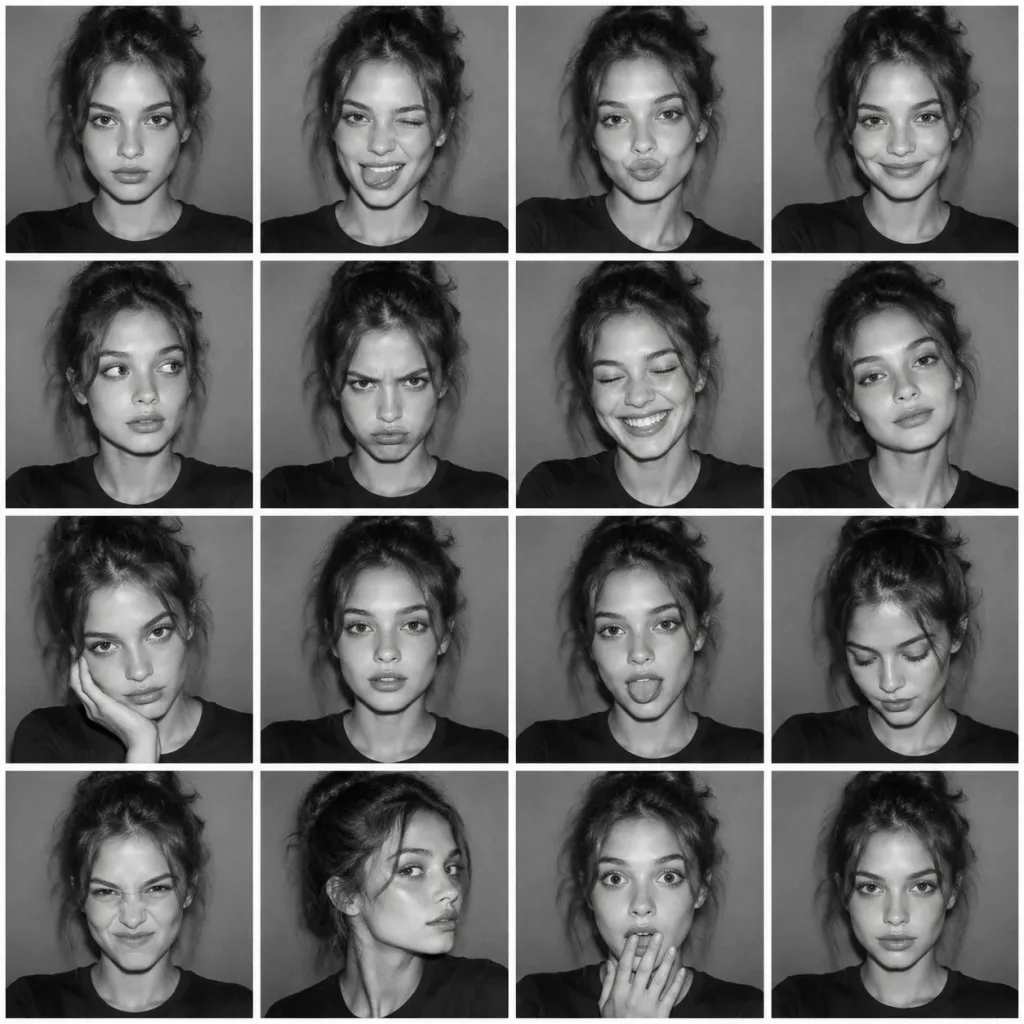 Monochrome Photobooth Contact Sheet Grid