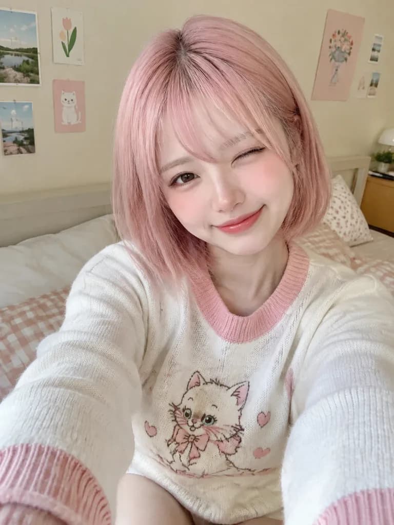 Candid Korean Style Smartphone Selfie