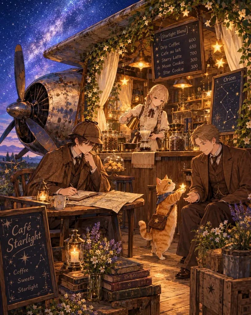Victorian Airplane Wing Nighttime Café