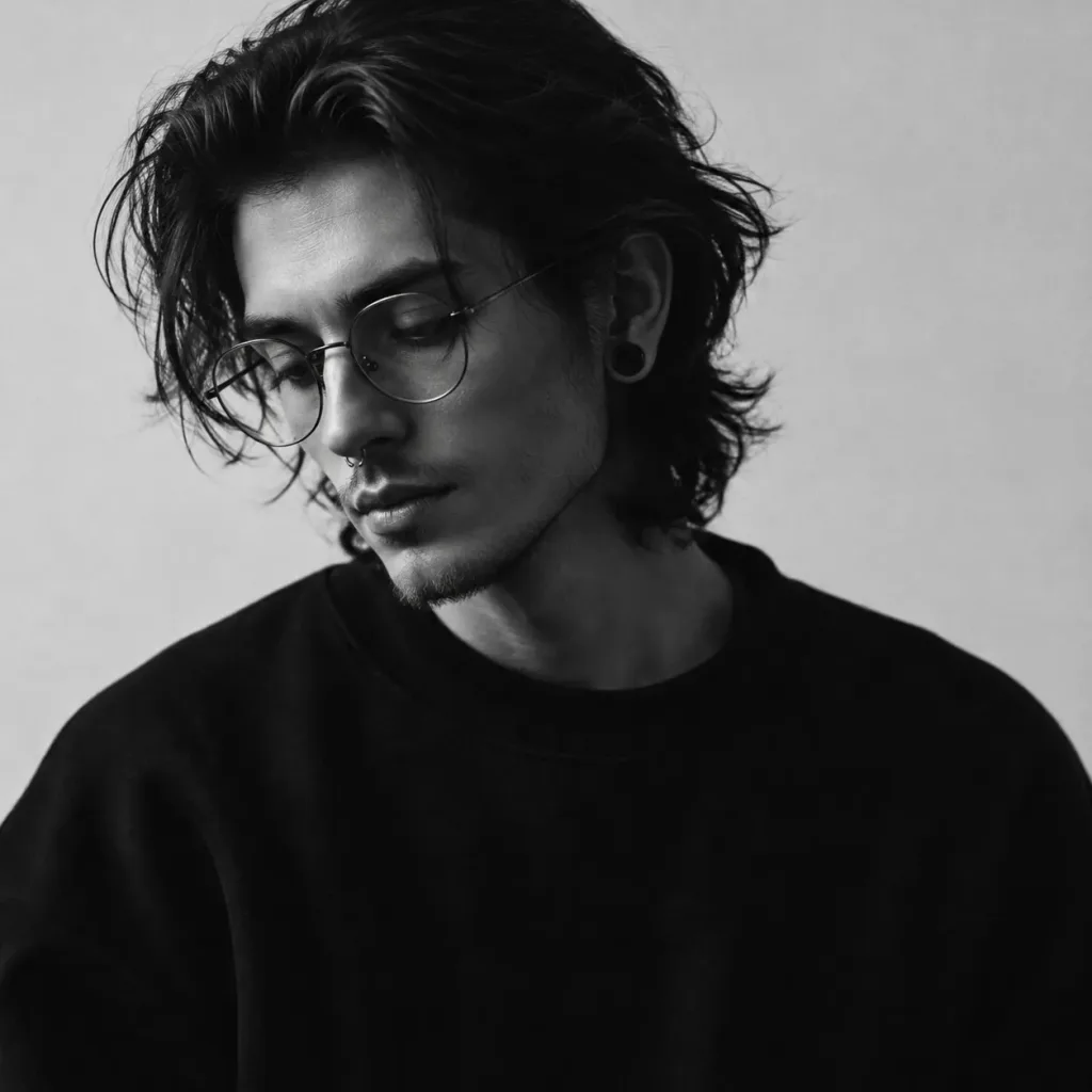 Moody Monochrome Studio Editorial Portrait