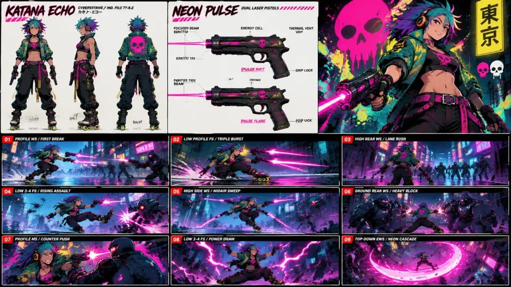 Cyberpunk Rollerblade Fighter Character Sheet