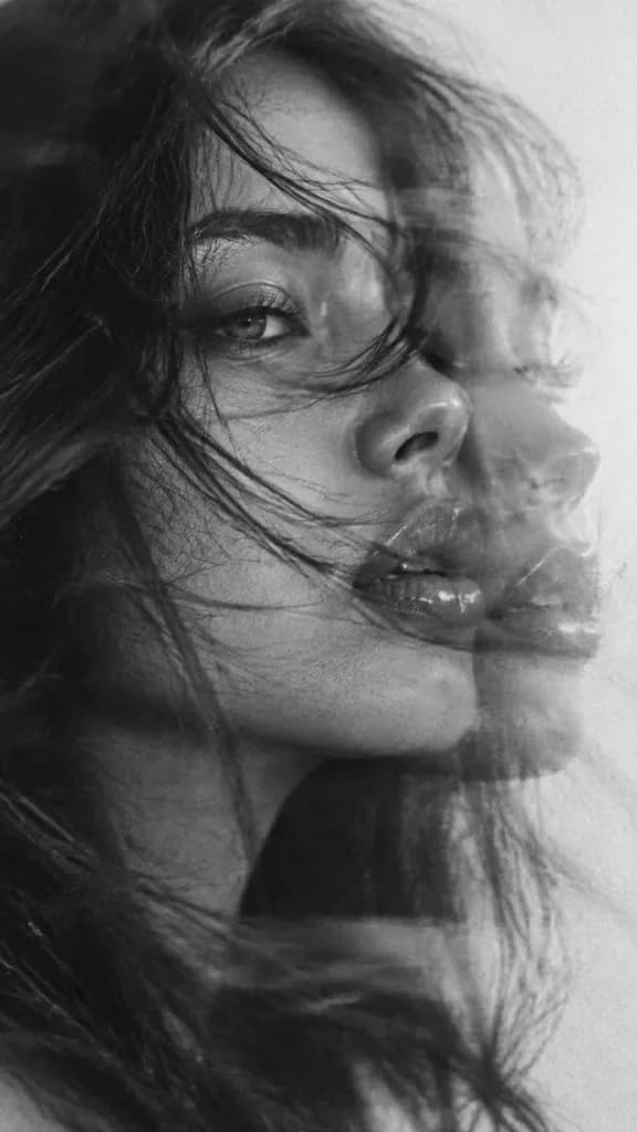 Cinematic Double Exposure Monochrome Portrait