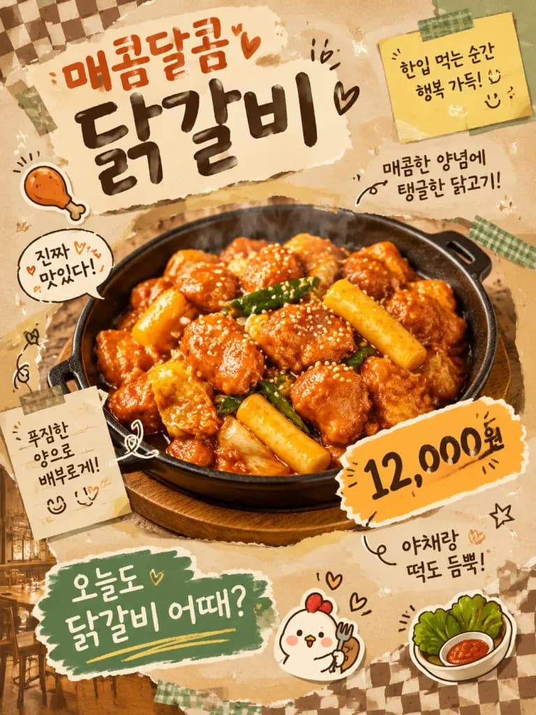 Korean Food Scrapbook Advertisement Poster