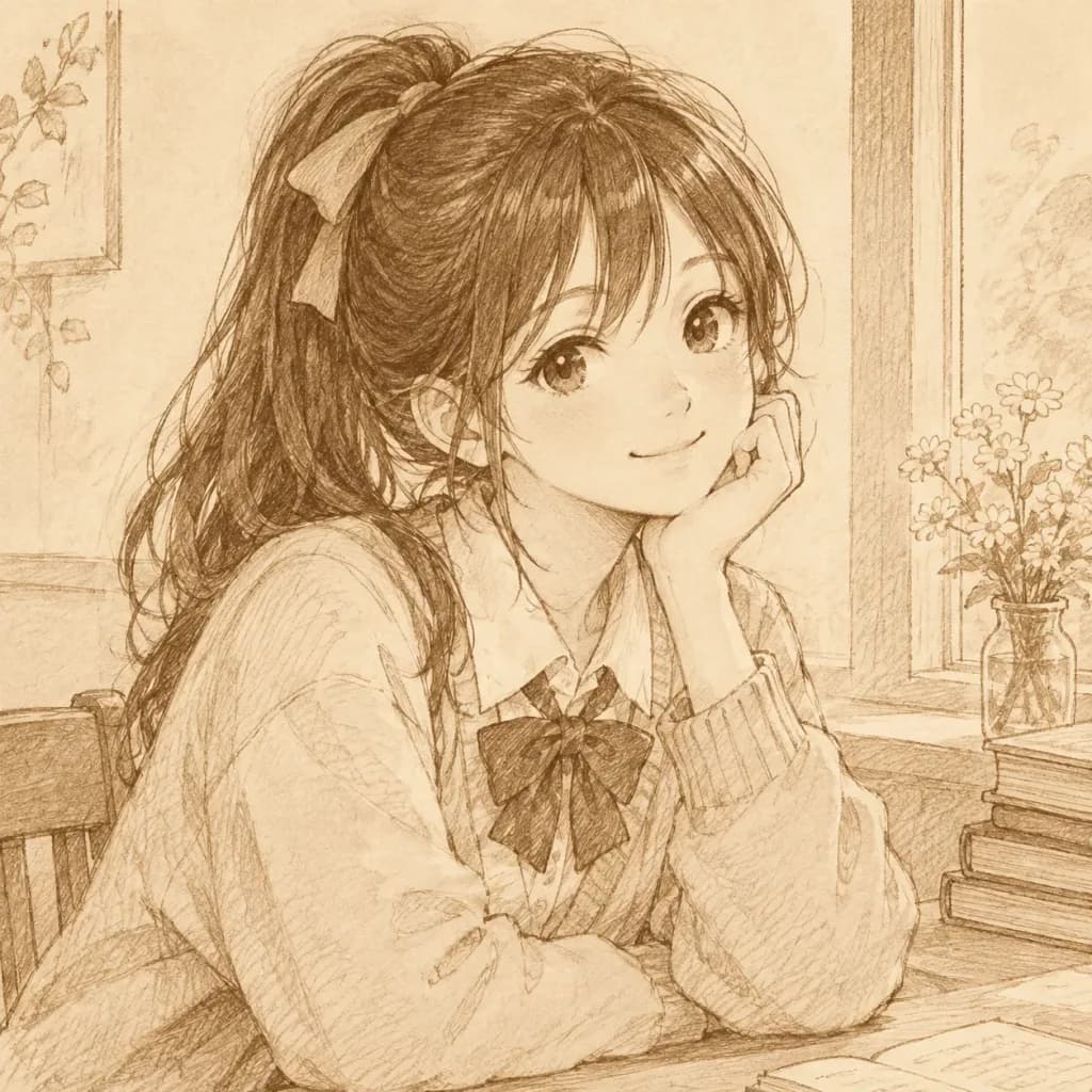 Sepia Pen Drawing Illustration