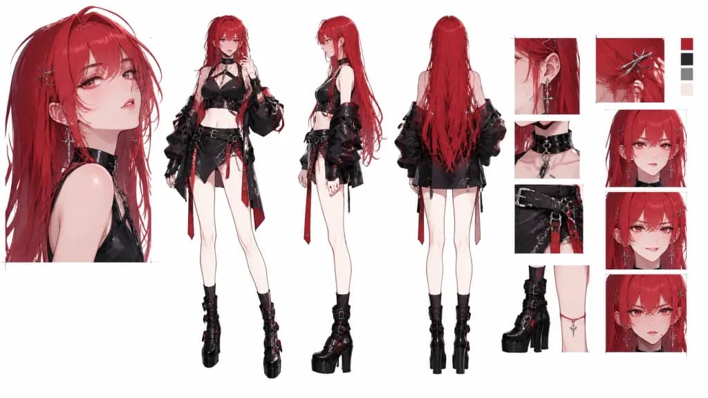 High-Fashion Character Concept Sheet