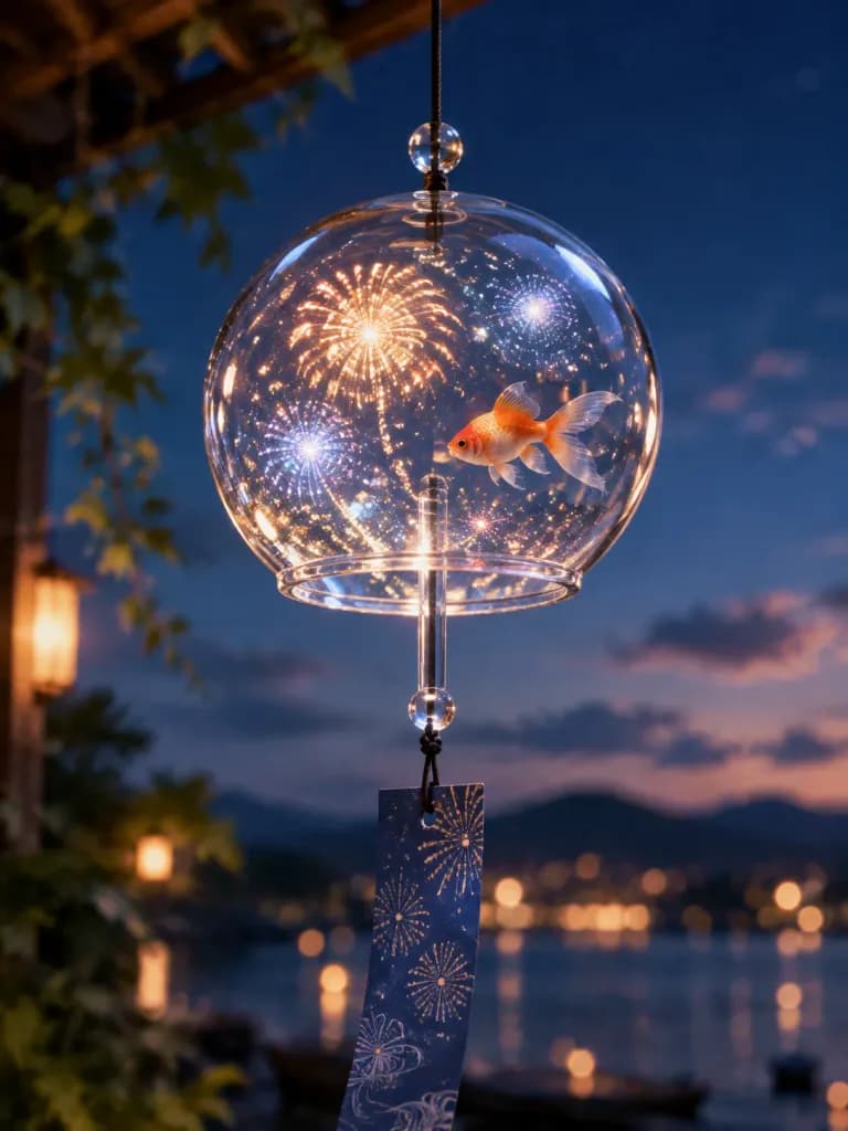 Fireworks Inside a Glass Wind Chime