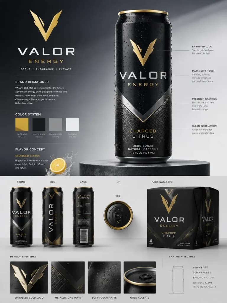 Futuristic Brand Identity Energy Drink Concept