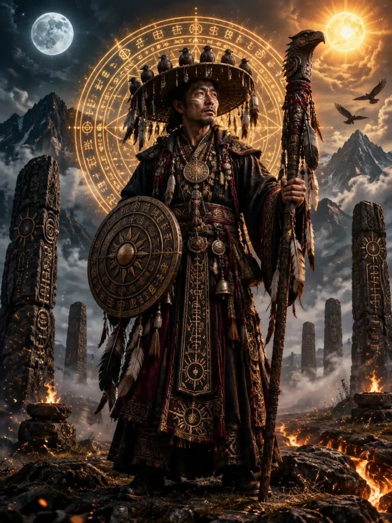 Yi Ethnic Bimo High Priest Fantasy Portrait
