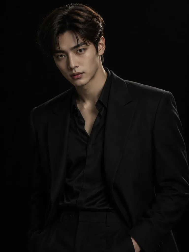 Minimalist High-Fashion Editorial Male Studio Portrait