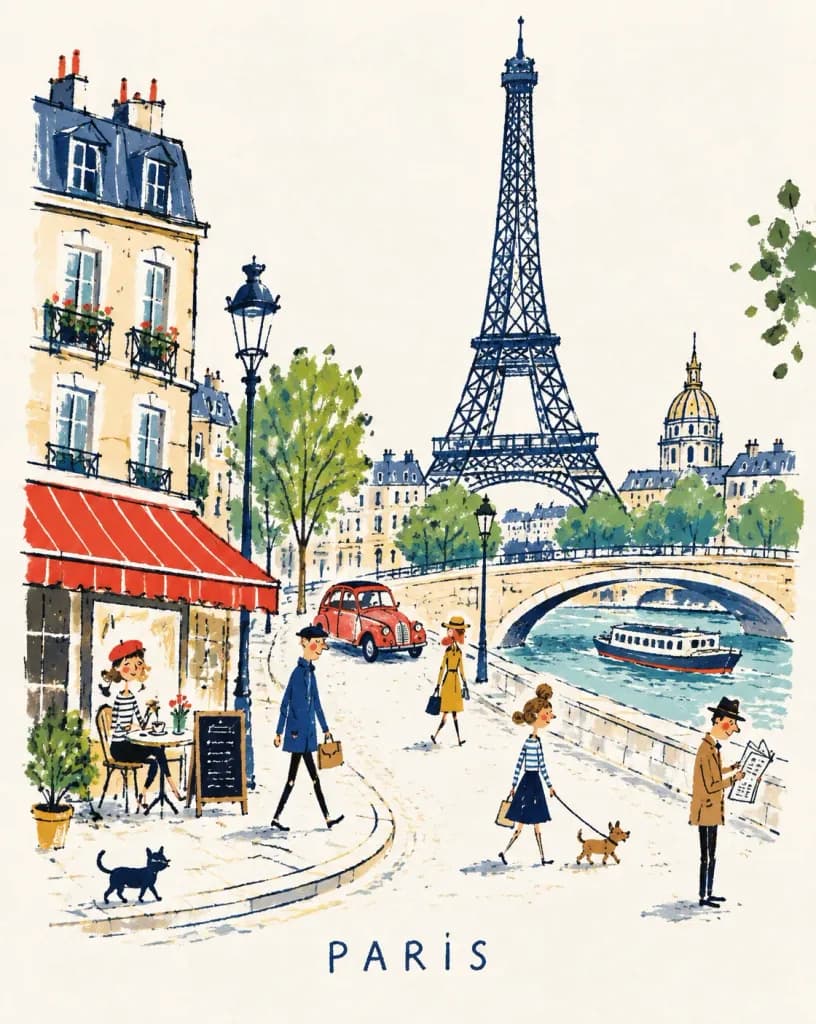 Mid-Century European Travel Book Illustration