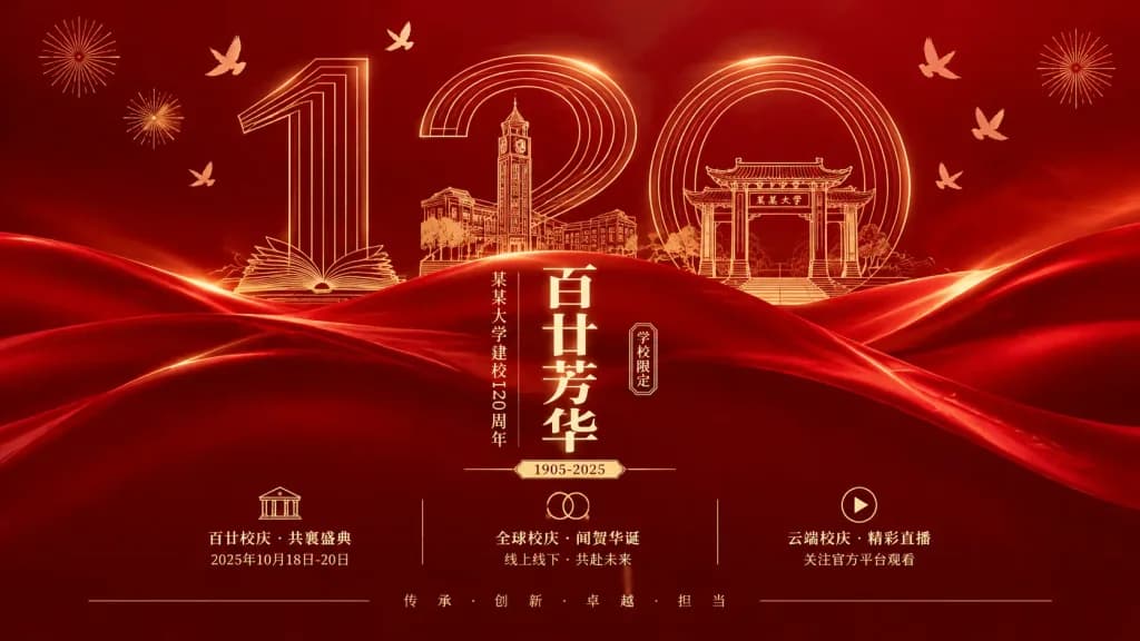 中国紅大学周年記念ポスター