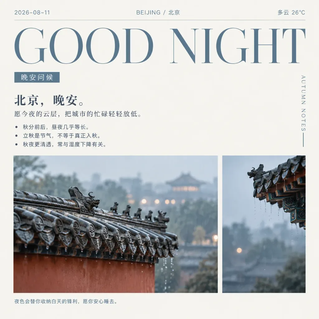 Minimalist Rainy Good Night Daily Poster