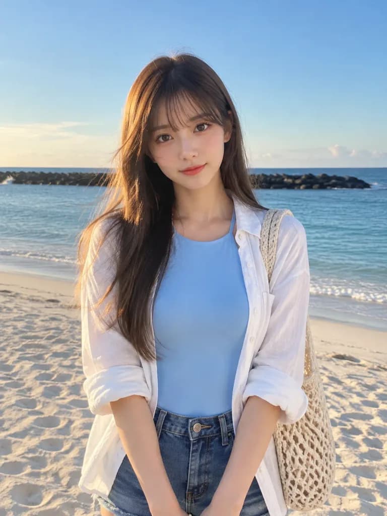 Golden Hour Beachside Summer Portrait