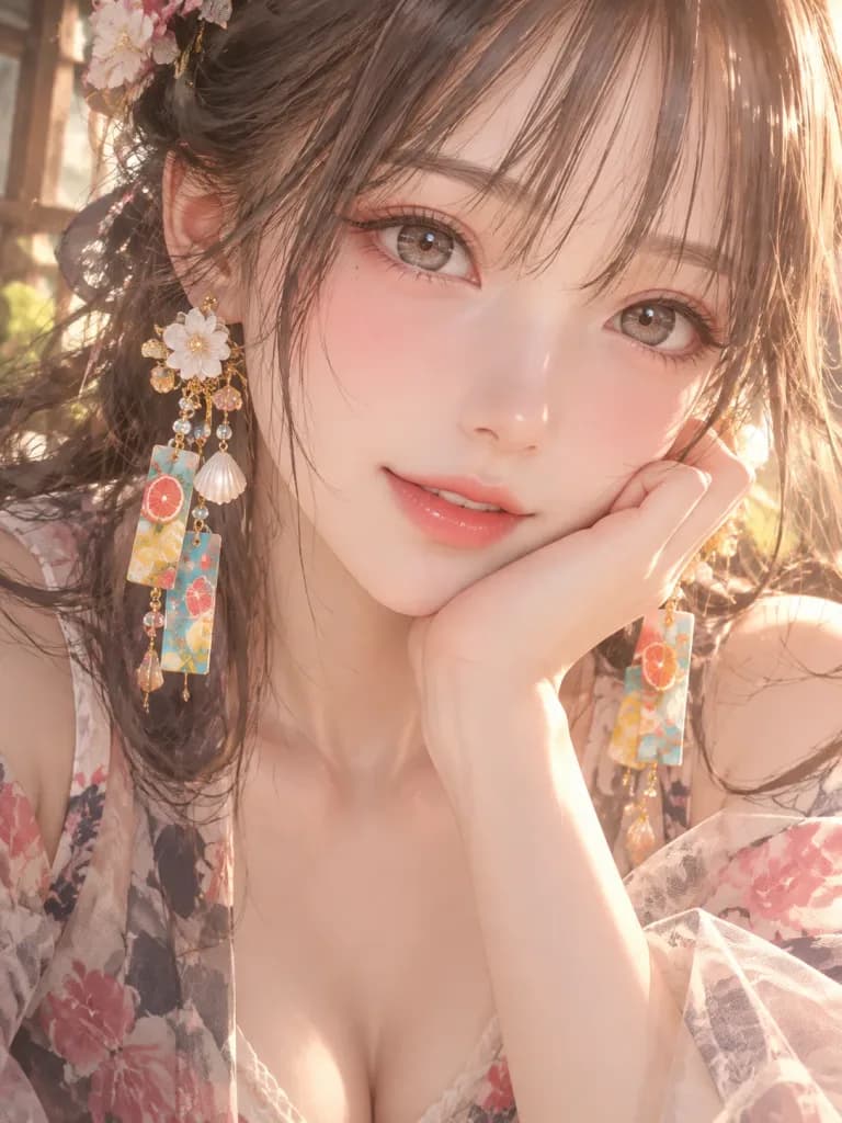 Sunlit Japanese Style Girl Portrait