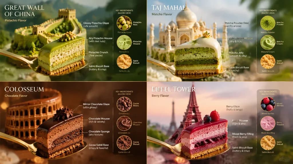 建築ランドマークのアントルメ図解写真