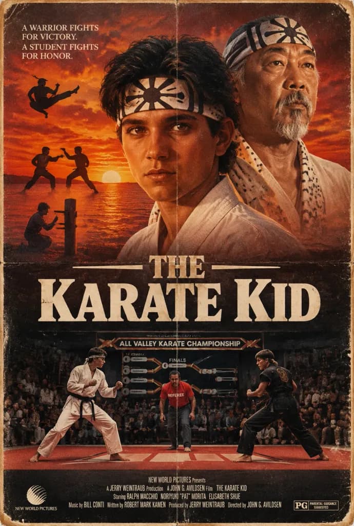 Vintage 1980s Martial Arts Movie Poster