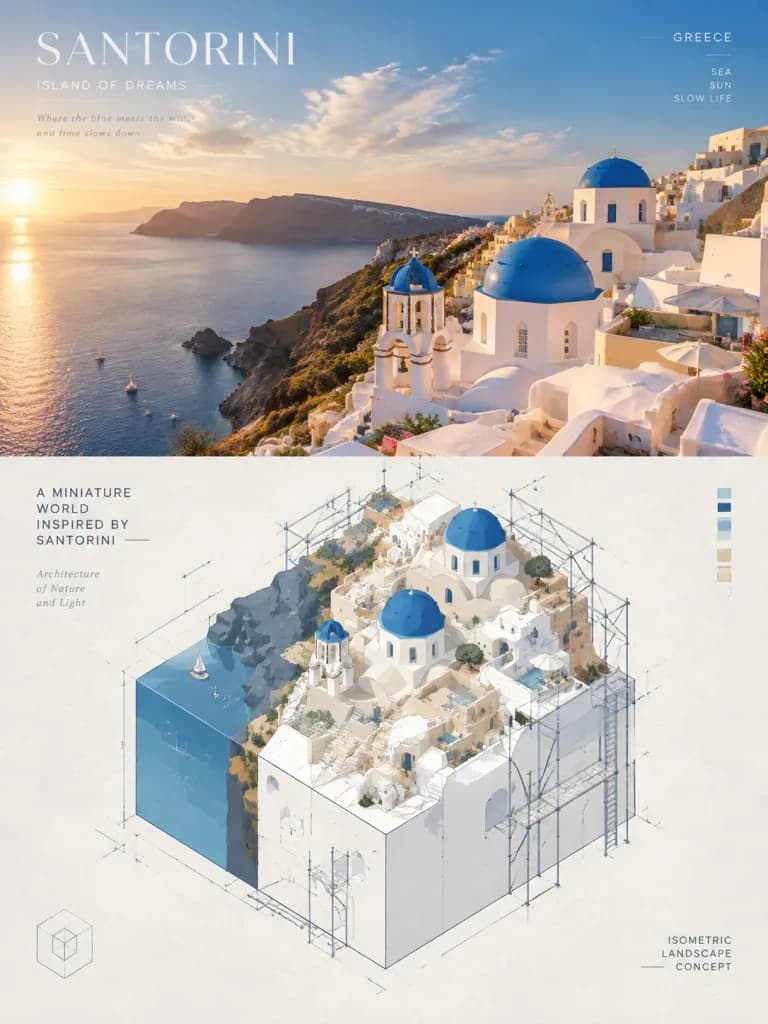 Isometric Architectural Split Poster