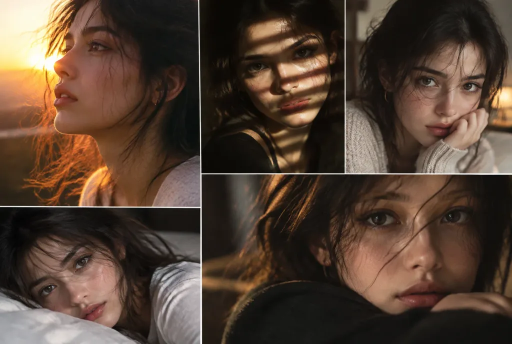 Cinematic Close-Up Portrait Photo Collage