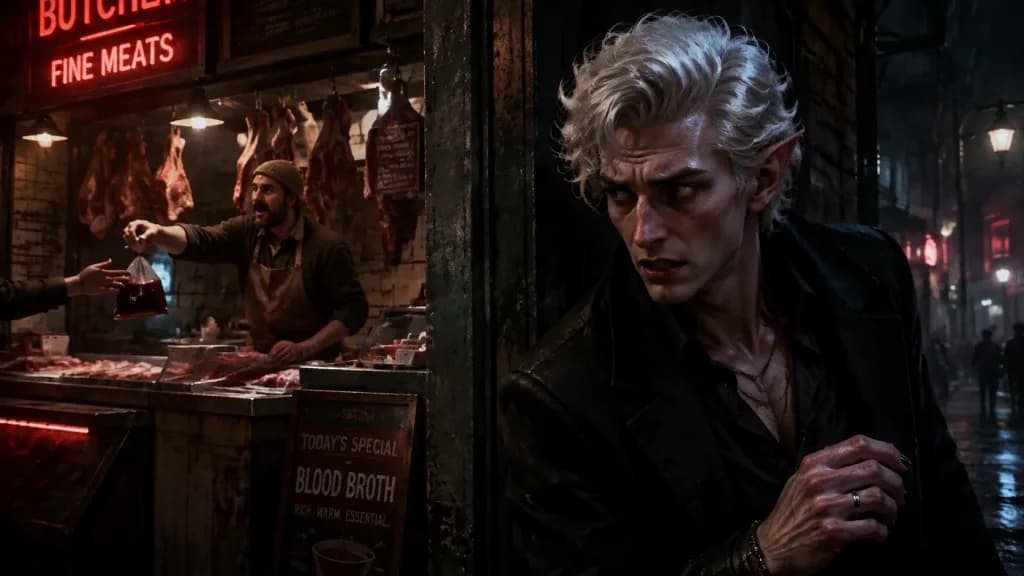 Modern Vampire Lurking at Market