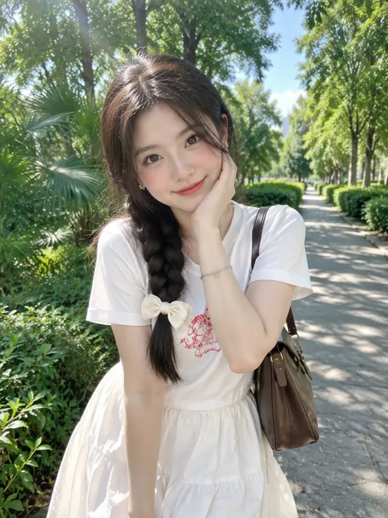 햇살 가득한 공원 스마트폰 라이프스타일 인물 사진
