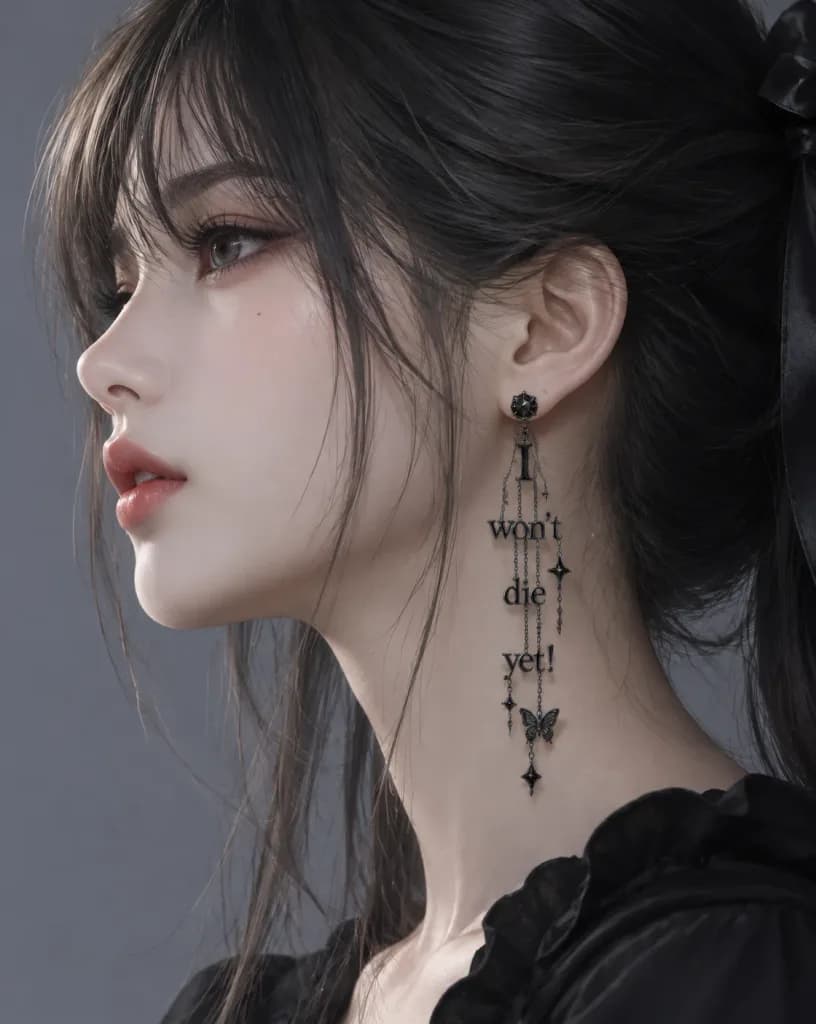 Side Profile with Letter Chain Earrings