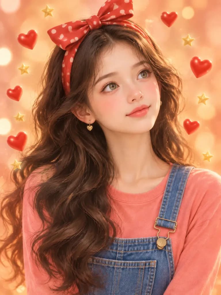 Dreamy Denim Overalls Bow Portrait