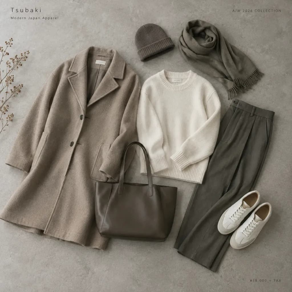 Minimalist Japanese Fashion Flat Lay