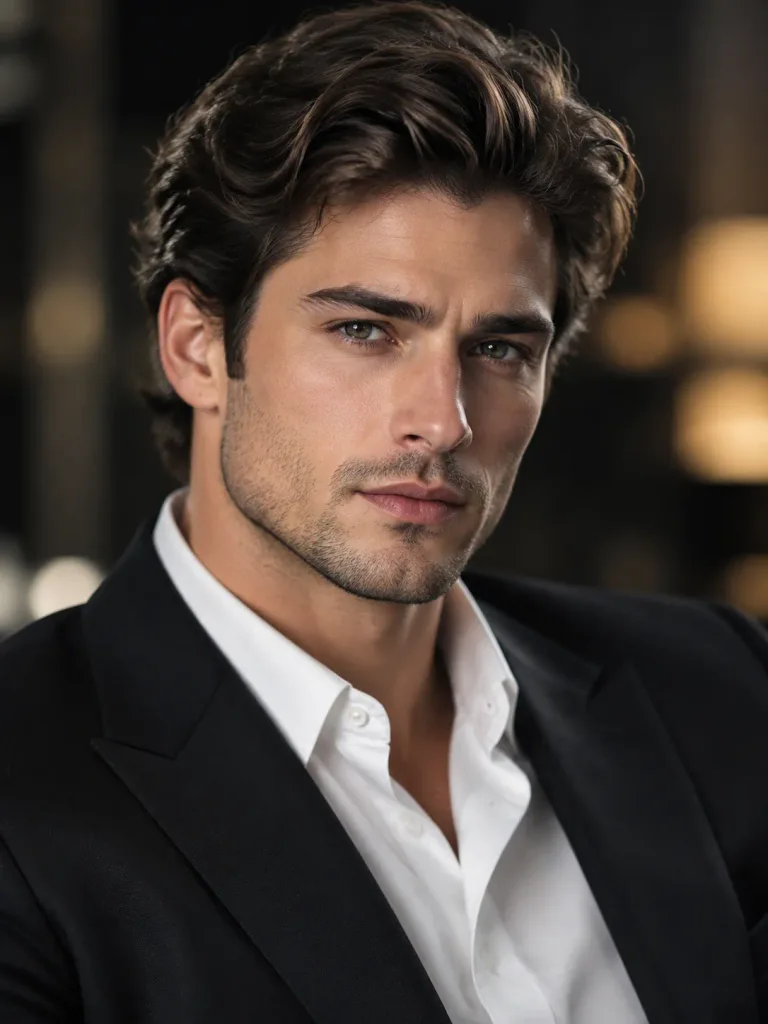 Cinematic Close-Up Portrait of Man in Suit
