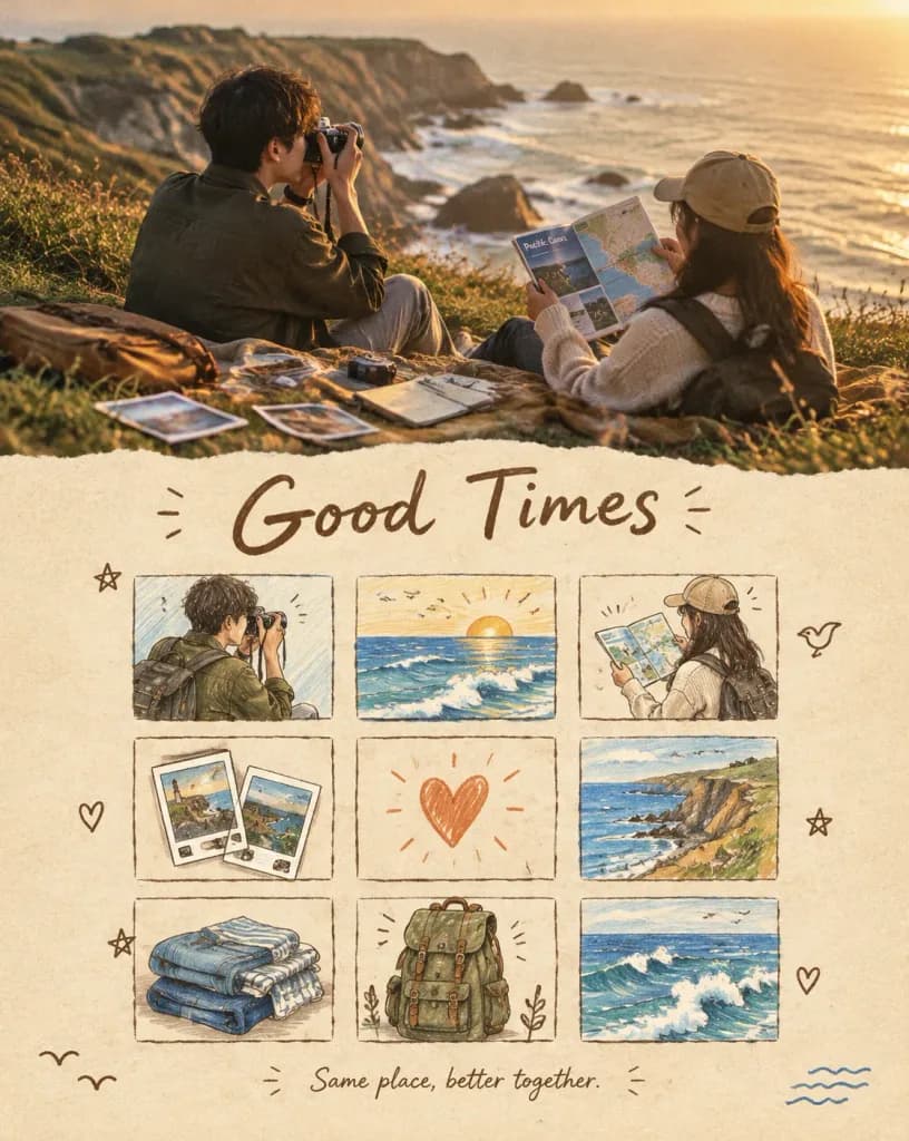 Cozy Travel Scrapbook and Photo Poster