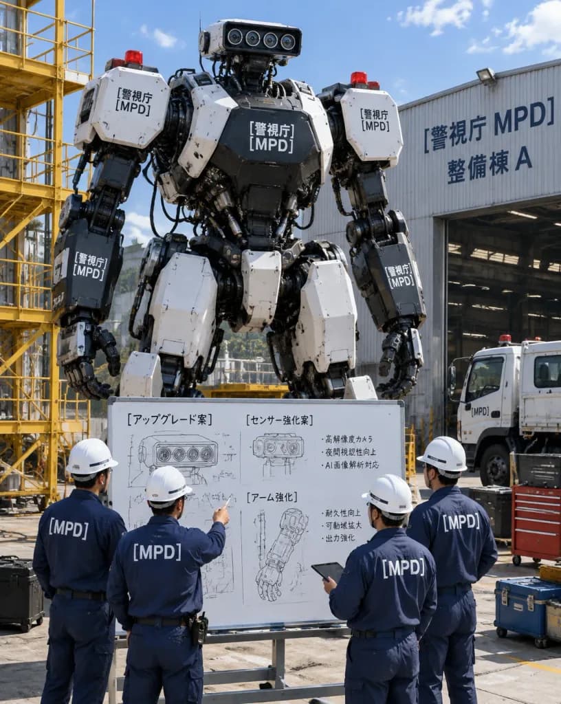 Police Mecha Maintenance Yard Review