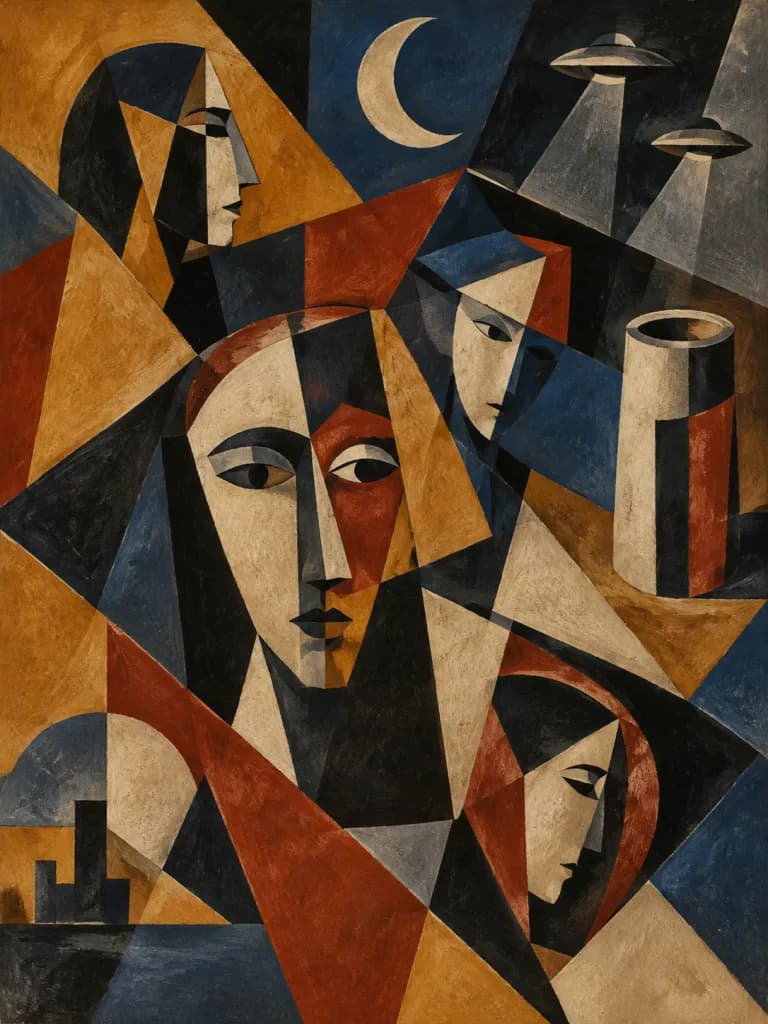 アヴァンギャルドなキュビズム抽象絵画