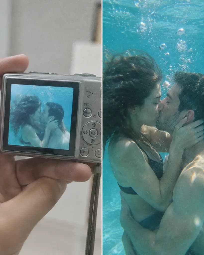 Underwater Kiss Digicam Diptych Photo