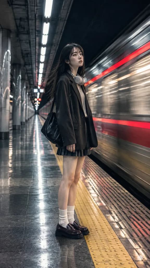 Long Exposure Subway Fashion Portrait