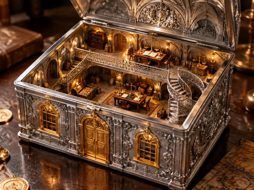 Isometric Ornate Box Royal Treasury Diorama