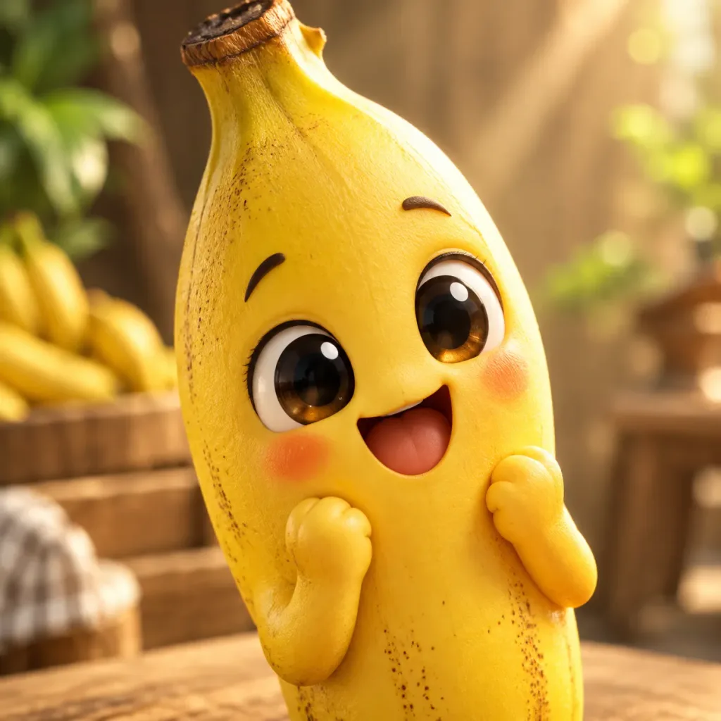 Whimsical 3D Banana Character