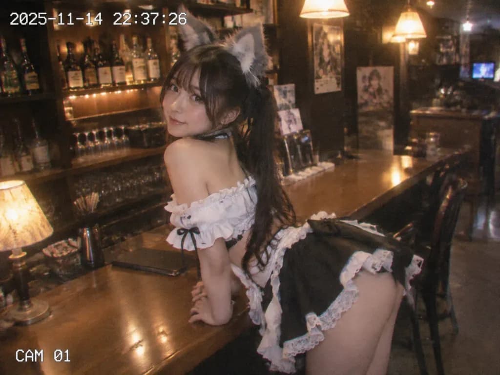 Maid Café Counter CCTV Portrait